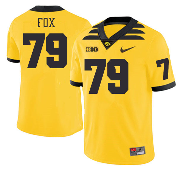 Men #79 Cody Fox Iowa Hawkeyes College Football Jerseys Stitched-Gold